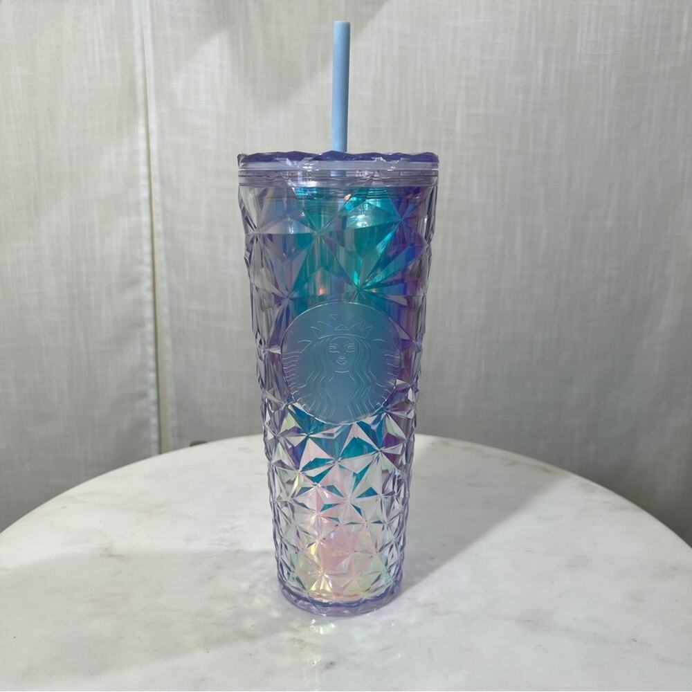 Starbucks Christmas 2023 Prism Iridescent Crystal Venti Tumbler with Straw